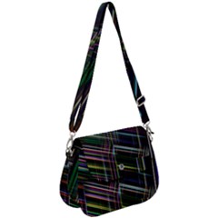 False Prismatic Black Background Saddle Handbag by Bangk1t