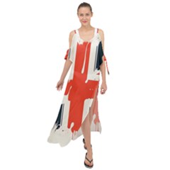 Union Jack England Uk United Kingdom London Maxi Chiffon Cover Up Dress by Bangk1t