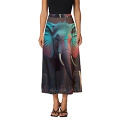 Elephant Tusks Trunk Wildlife Africa Classic Midi Chiffon Skirt by Ndabl3x