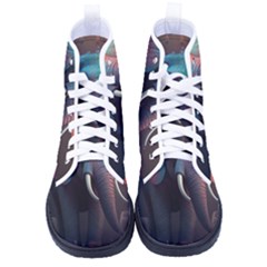 Elephant Tusks Trunk Wildlife Africa High-top Canvas Sneakers by Ndabl3x