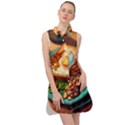 Breakfast Egg Beans Toast Plate Sleeveless Shirt Dress View1
