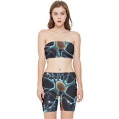 Organism Neon Science Stretch Shorts And Tube Top Set by Ndabl3x