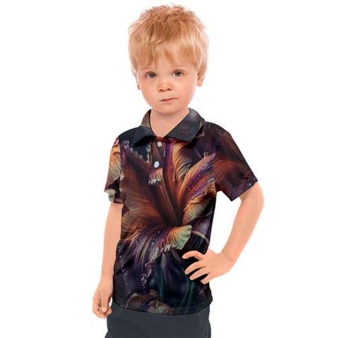 Flower Orange Lilly Kids  Polo Tee by Ndabl3x