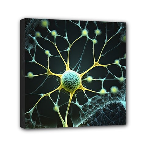 Neuron Network Mini Canvas 6  X 6  (stretched) by Ndabl3x