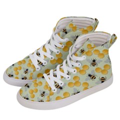 Honey Bee Bees Pattern Men s Hi-top Skate Sneakers by Ndabl3x