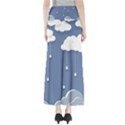 Blue Clouds Rain Raindrops Weather Sky Raining Full Length Maxi Skirt View2
