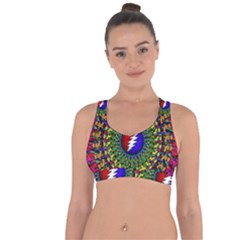 Grateful Dead Pattern Cross String Back Sports Bra by Wav3s