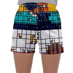 Abstract Statistic Rectangle Classification Sleepwear Shorts by Wav3s