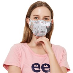 Cute Cats Seamless Pattern Fitted Cloth Face Mask (adult) by Wav3s