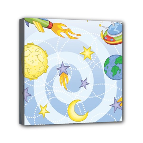 Science Fiction Outer Space Mini Canvas 6  X 6  (stretched) by Ndabl3x