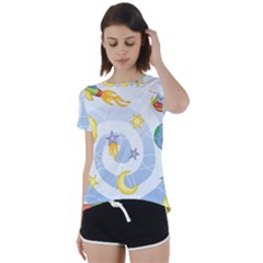 Science Fiction Outer Space Short Sleeve Open Back Tee by Ndabl3x