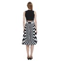 Optical Illusion Chessboard Tunnel A-Line Full Circle Midi Skirt With Pocket View4