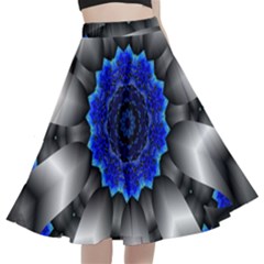 Kaleidoscope Abstract Round A-line Full Circle Midi Skirt With Pocket by Ndabl3x