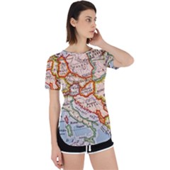 Map Europe Globe Countries States Perpetual Short Sleeve T-shirt by Ndabl3x