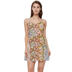 Map Europe Globe Countries States Short Frill Dress by Ndabl3x