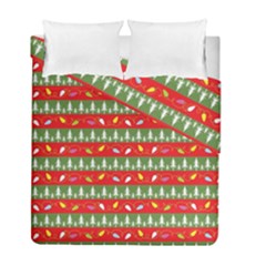 Christmas Papers Red And Green Duvet Cover Double Side (full/ Double Size) by Ndabl3x