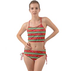Christmas Papers Red And Green Mini Tank Bikini Set by Ndabl3x