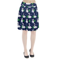 Swan Pattern Elegant Design Pleated Skirt by Vaneshart