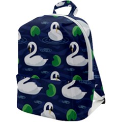 Swan Pattern Elegant Design Zip Up Backpack by Vaneshart