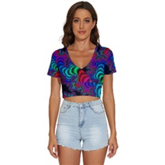 Abstract Piece Color V-neck Crop Top by Vaneshop