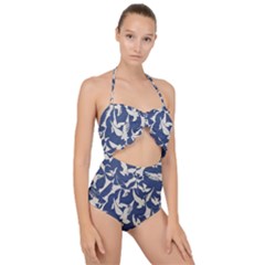 Bird Animal Animal Background Scallop Top Cut Out Swimsuit by Vaneshop
