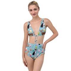 Chihuahua Bubble Kawaii Boba Tea Cute Dog Tied Up Two Piece Swimsuit by Wav3s