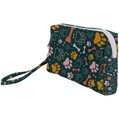 Dog Paw Colorful Fabrics Digitally Wristlet Pouch Bag (small) by Wav3s