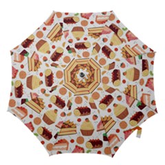 Seamless Pattern Hand Drawing Cartoon Dessert And Cake Hook Handle Umbrellas (large) by Wav3s