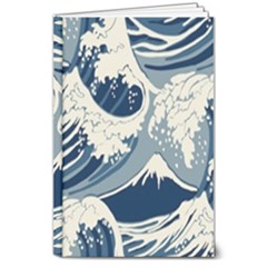 Japanese Wave Pattern 8  X 10  Hardcover Notebook by Wav3s