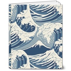 Japanese Wave Pattern 8  X 10  Softcover Notebook by Wav3s