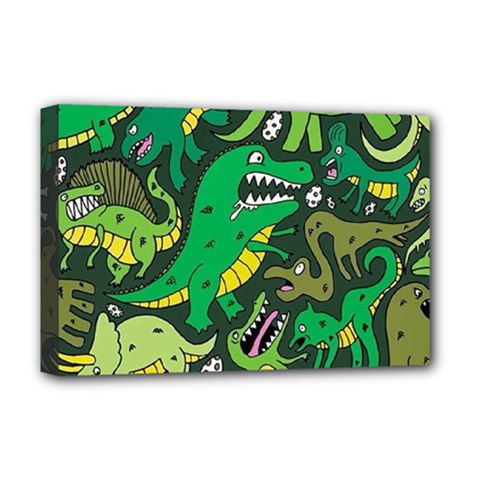 Dino Kawaii Deluxe Canvas 18  X 12  (stretched) by Wav3s