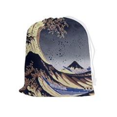 The Great Wave Off Kanagawa Japanese Waves Drawstring Pouch (xl) by Vaneshop