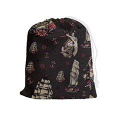 Vintage Tattoos Nautical Drawstring Pouch (xl) by Vaneshop
