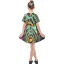 Monkey Tiger Bird Parrot Forest Jungle Style Kids  Short Sleeve Shirt Dress View2