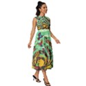 Monkey Tiger Bird Parrot Forest Jungle Style Sleeveless Round Neck Midi Dress View3