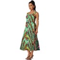 Monkey Tiger Bird Parrot Forest Jungle Style Square Neckline Tiered Midi Dress View2