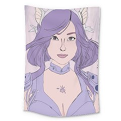 Futuristic Woman Large Tapestry by Fundigitalart234