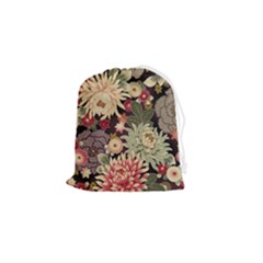 Japanese Flower Art Drawstring Pouch (small) by Cowasu
