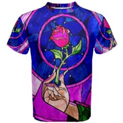 Stained Glass Rose Men s Cotton Tee by Cowasu