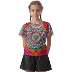 Mandalas Psychedelic Kids  Front Cut Tee by Cowasu