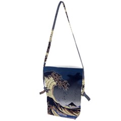 The Great Wave Off Kanagawa Japan Japanese Waves Folding Shoulder Bag by Cowasu