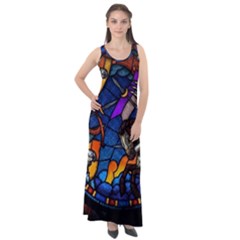 The Game Monster Stained Glass Sleeveless Velour Maxi Dress by Cowasu