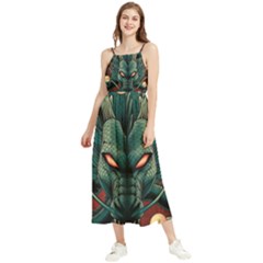 Dragon Art Boho Sleeveless Summer Dress by Cowasu