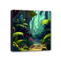 Rainforest Jungle Cartoon Animation Background Mini Canvas 4  x 4  (Stretched) View1