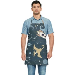 Space Theme Art Pattern Design Wallpaper Kitchen Apron by Ndabl3x