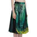 Ai Generated Trees Forest Mystical Forest Nature Art A-Line Full Circle Midi Skirt With Pocket View3