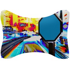 Stop Retro Abstract Stop Sign Blur Seat Head Rest Cushion by Ndabl3x