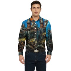 Castle Fantasy Men s Long Sleeve Pocket Shirt  by Ndabl3x