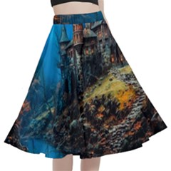 Castle Fantasy A-line Full Circle Midi Skirt With Pocket by Ndabl3x