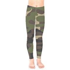 Texture Military Camouflage Repeats Seamless Army Green Hunting Kids  Classic Winter Leggings by Cowasu
